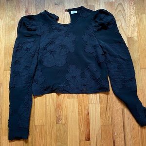 Wilfred crepe top with floral appliqué